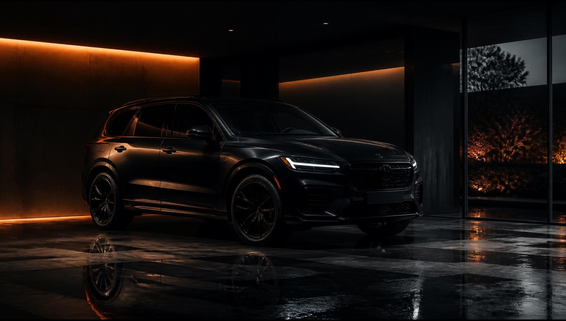 Premium SUV displayed in a dark AutoLink showroom